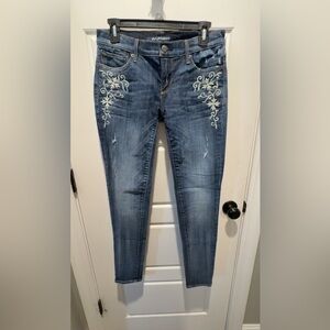 DRIFTWOOD Blue Embroidered Skinny Jeans